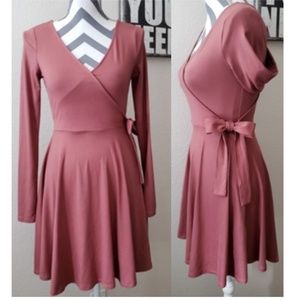 Forever 21 long sleeve surplice wrap Dress